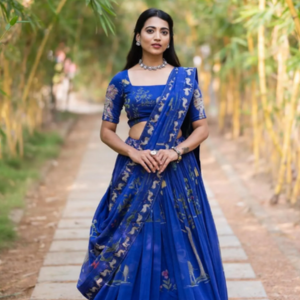 Royal Blue Hand Painted Animal Motif