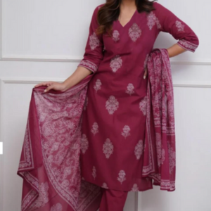 Aaghnya Women Viscose Rayon Kurta &amp; Trousers With Dupatta