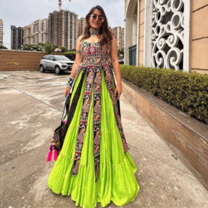Exclusive Navratri Designer Ruffle Half Saree