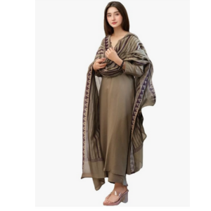 FABUNNA Women's Rayon Viscose Straight Solid Kurta with Pant &amp; Dupatta