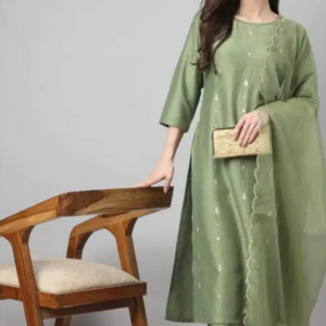 Hiyuti Embroidered Kurta, Salwar &amp; Dupatta Set