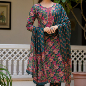 KALINI Women Floral Printed Regular Kurta with Trousers &amp; Dupatta