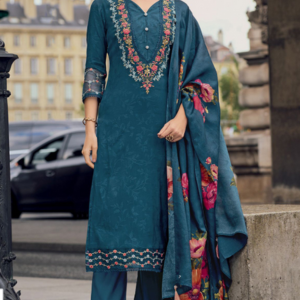 Floral Embroidered Beads Straight Kurta